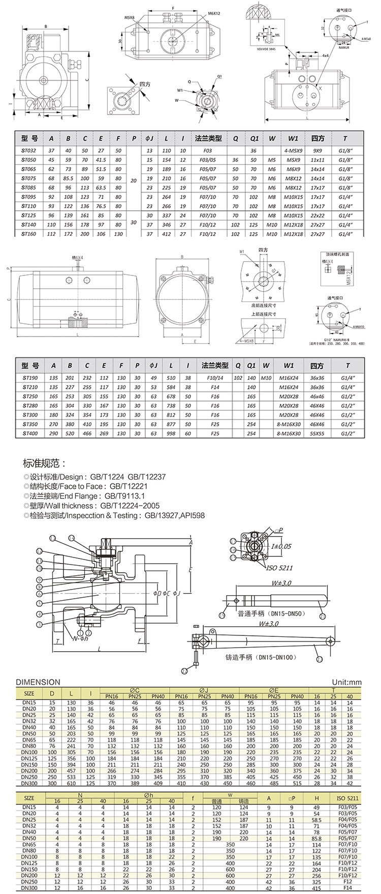 氣動薄型對夾式球閥尺寸圖